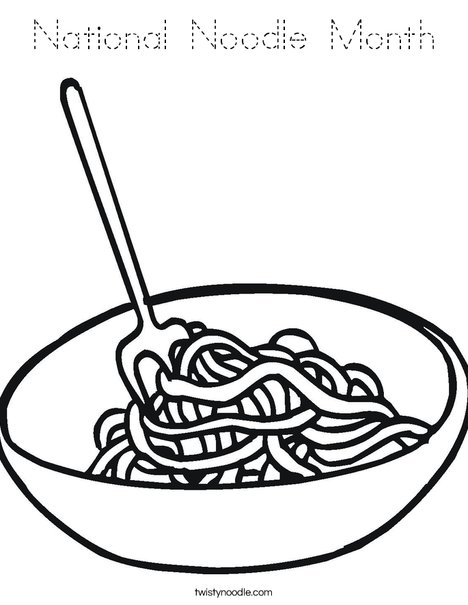 Bowl of Noodles Coloring Page