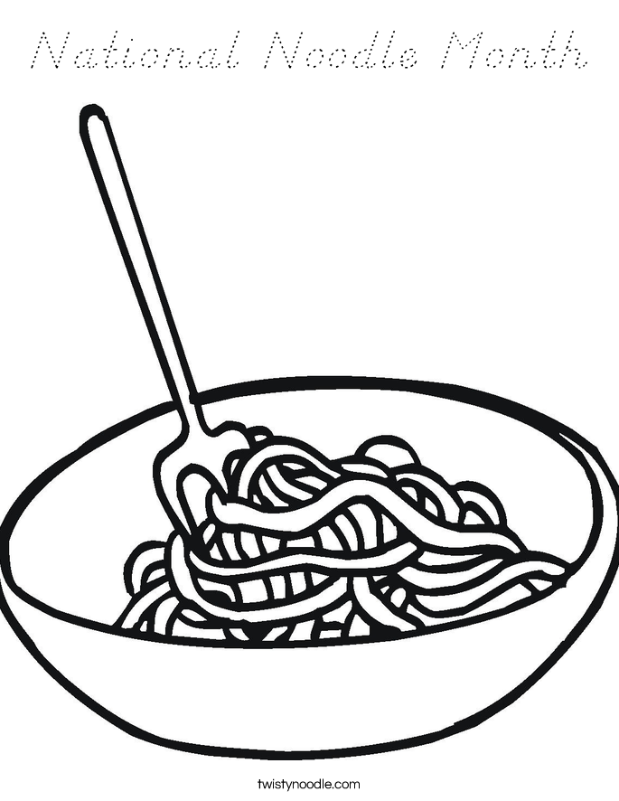 National Noodle Month Coloring Page