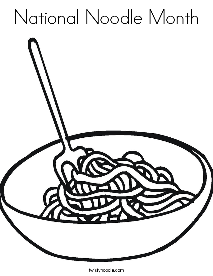 National Noodle Month Coloring Page