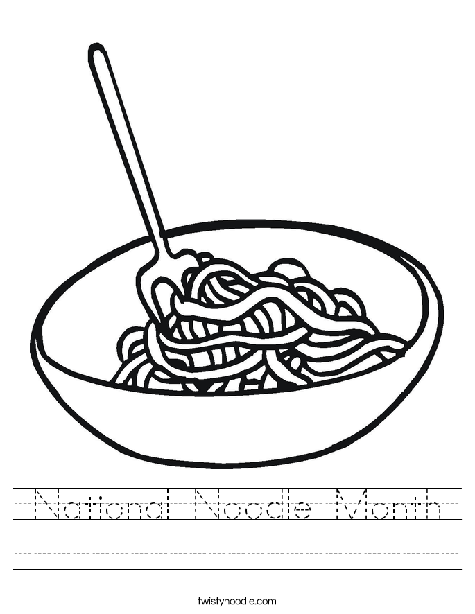 National Noodle Month Worksheet