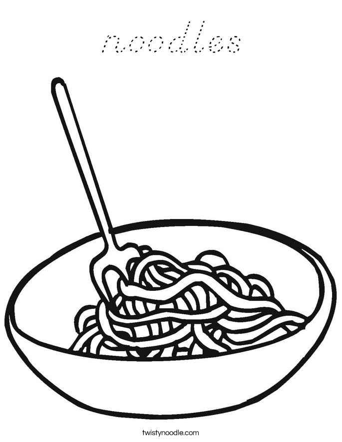 noodles Coloring Page