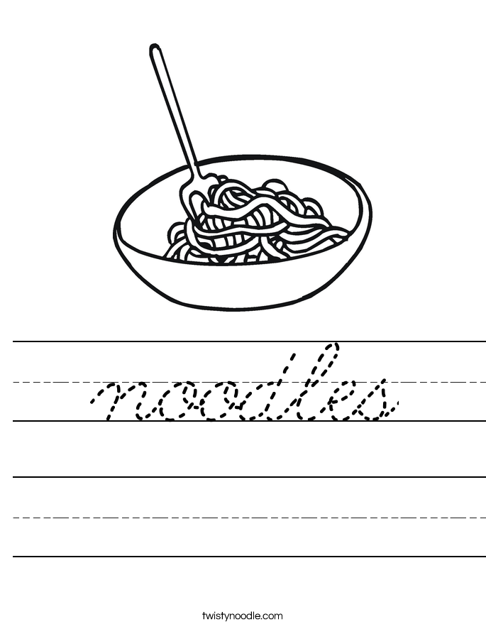 noodles Worksheet