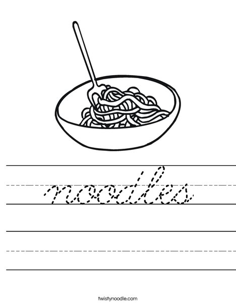 Bowl of Noodles Worksheet