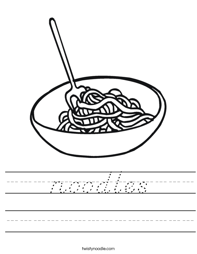 noodles Worksheet