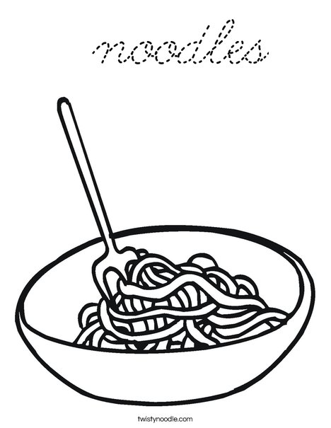 Bowl of Noodles Coloring Page