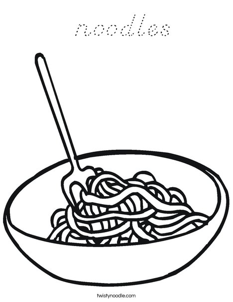 Bowl of Noodles Coloring Page