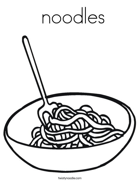 Bowl of Noodles Coloring Page