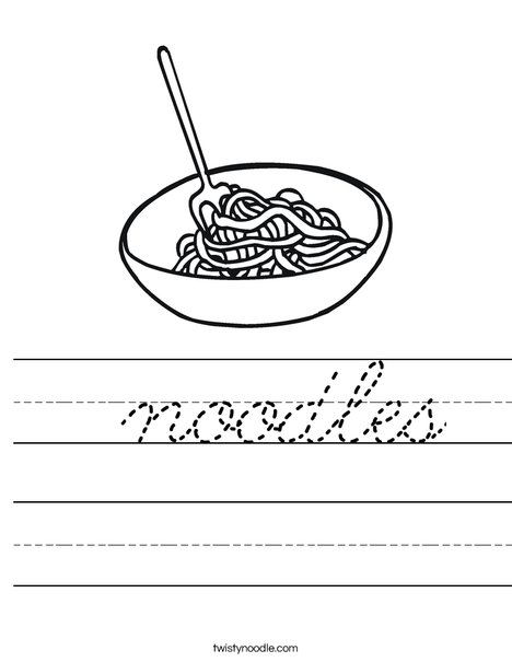 Bowl of Noodles Worksheet