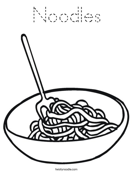 Bowl of Noodles Coloring Page
