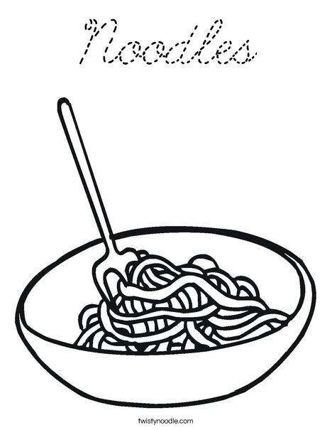 Bowl of Noodles Coloring Page