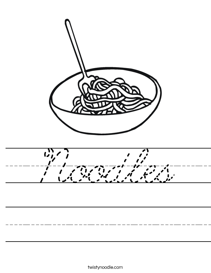 Noodles Worksheet