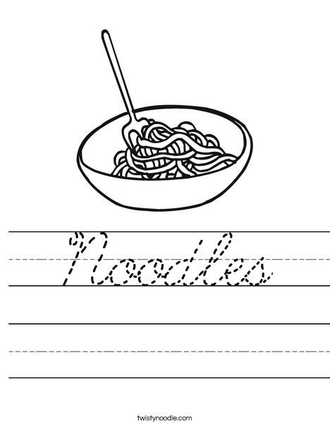 Bowl of Noodles Worksheet