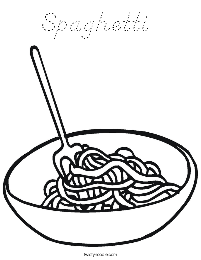 Spaghetti  Coloring Page
