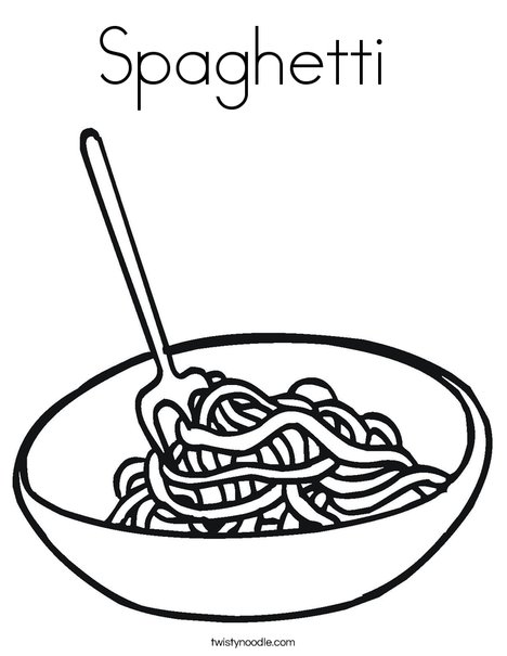 Bowl of Noodles Coloring Page