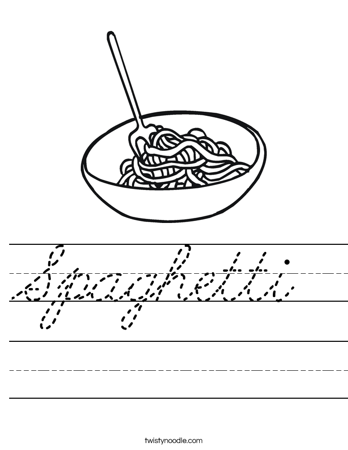 Spaghetti  Worksheet