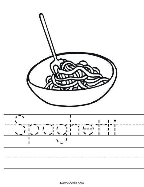 Spaghetti Worksheet Twisty Noodle Spaghetti Worksheet Twisty Noodle
