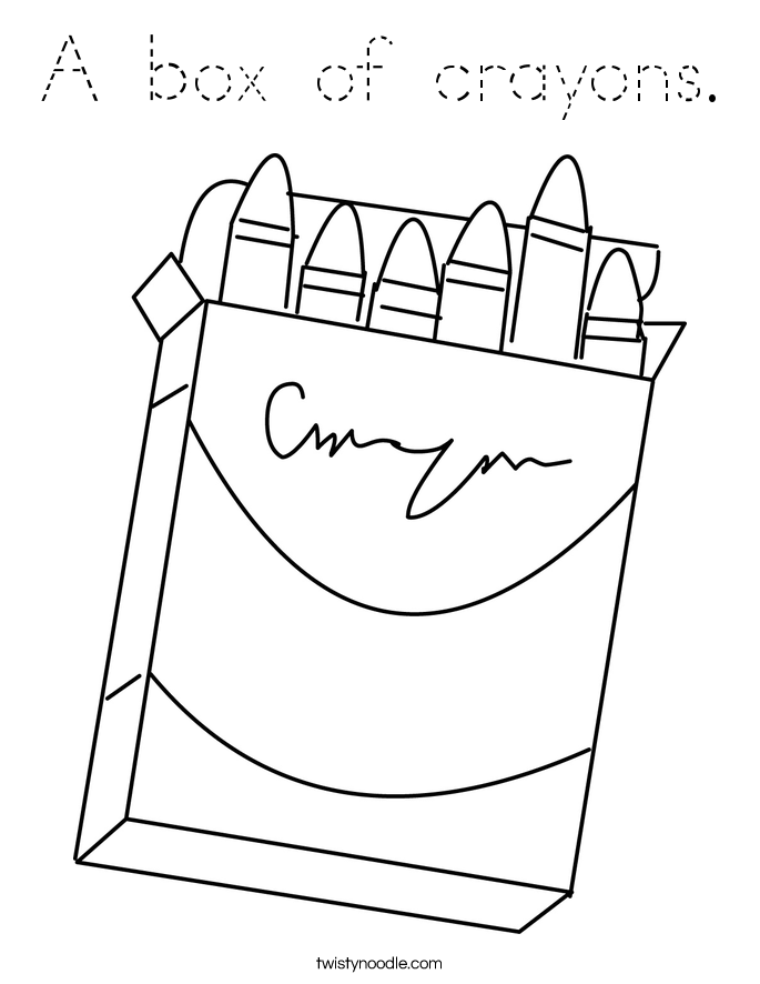 A box of crayons. Coloring Page