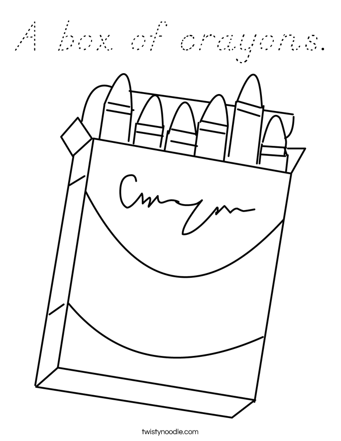 A box of crayons. Coloring Page