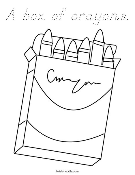 Box of Crayons Coloring Page