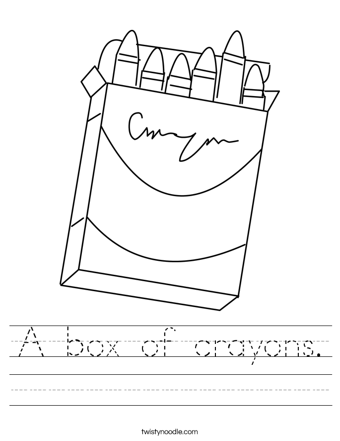 A box of crayons. Worksheet