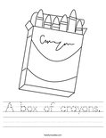 A box of crayons. Worksheet