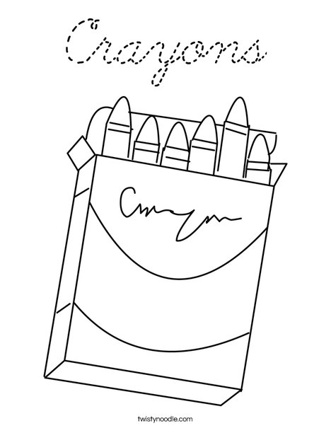 Box of Crayons Coloring Page