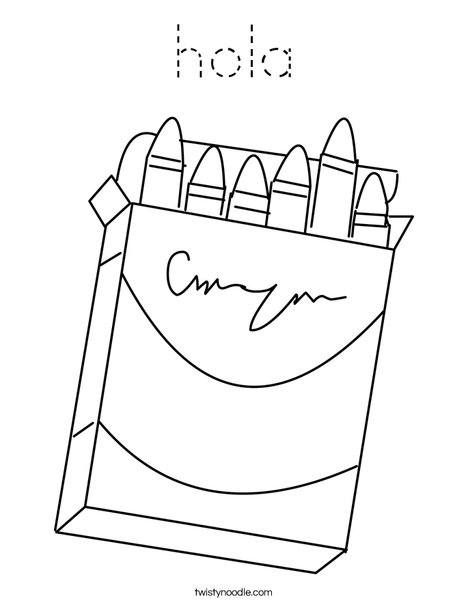 Box of Crayons Coloring Page
