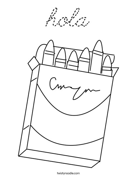 Box of Crayons Coloring Page
