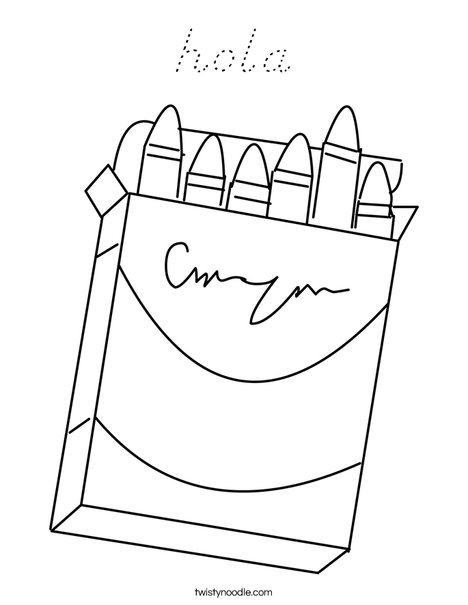 Box of Crayons Coloring Page
