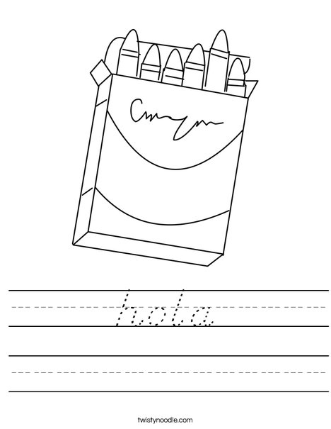 Box of Crayons Worksheet