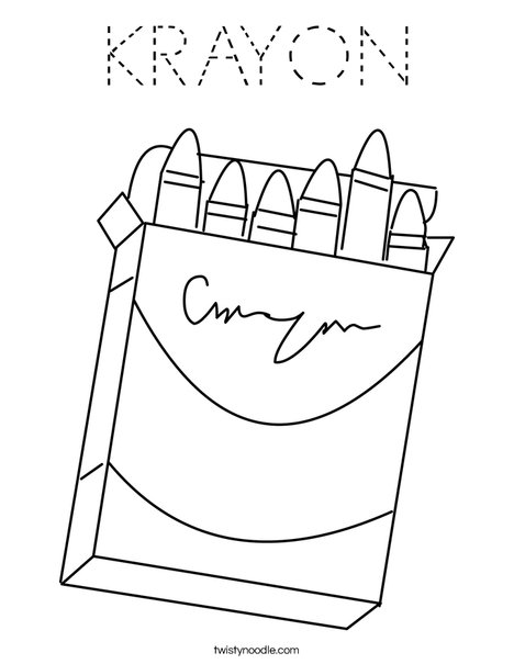 Box of Crayons Coloring Page