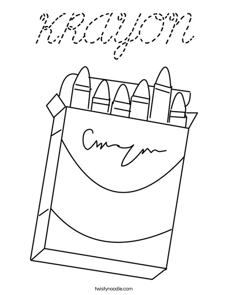 Box of Crayons Coloring Page