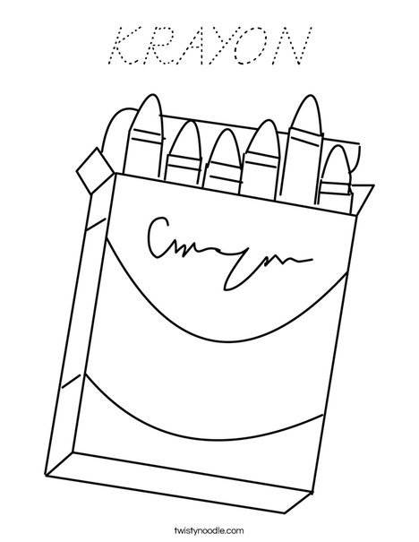 Box of Crayons Coloring Page