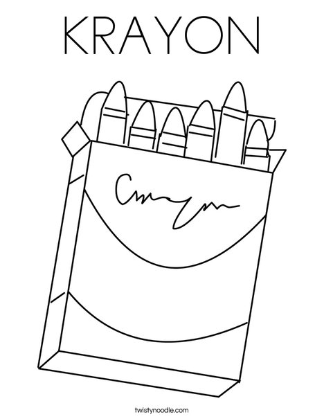 Box of Crayons Coloring Page