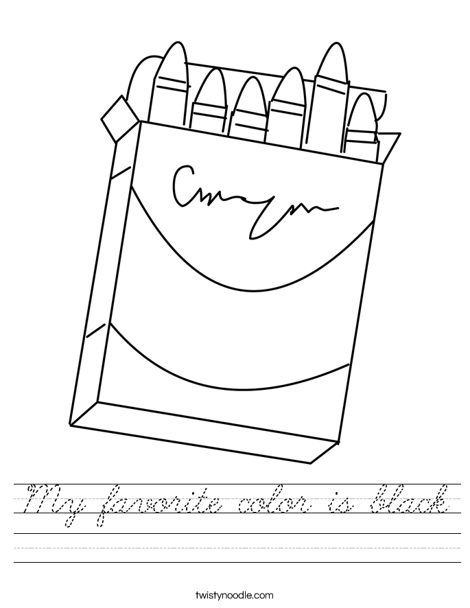 My favorite color is black Worksheet
