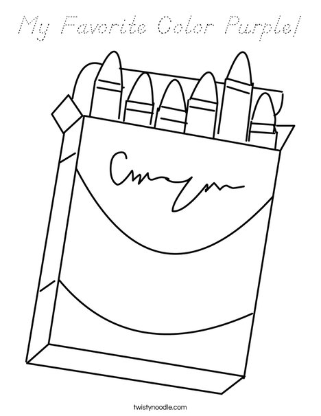 My Favorite Color Purple Coloring Page - D'Nealian - Twisty Noodle