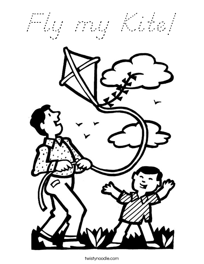 Fly my Kite! Coloring Page