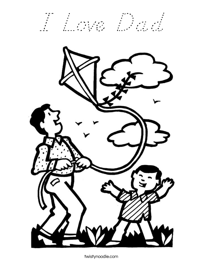 I Love Dad Coloring Page