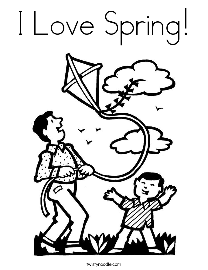 I Love Spring! Coloring Page