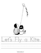 Let's Fly a Kite Handwriting Sheet