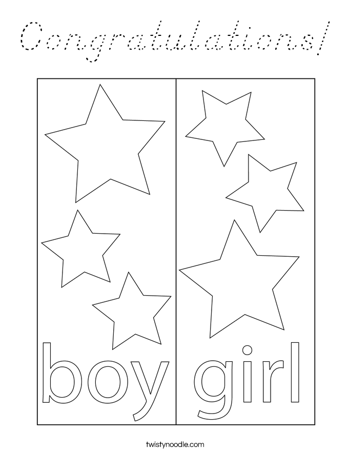 Congratulations! Coloring Page