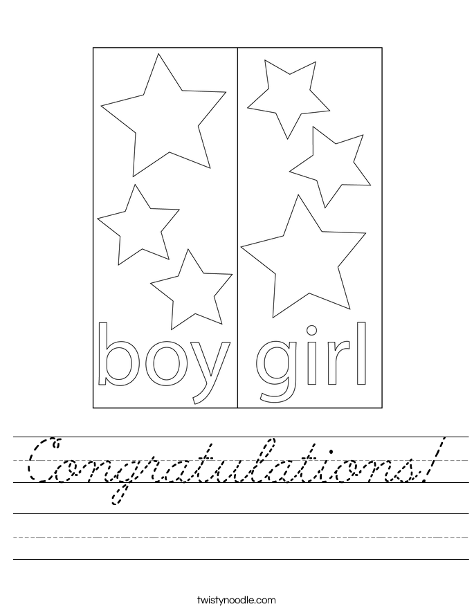 Congratulations! Worksheet