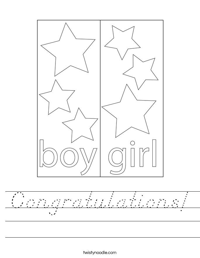 Congratulations! Worksheet