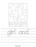 girl and Worksheet
