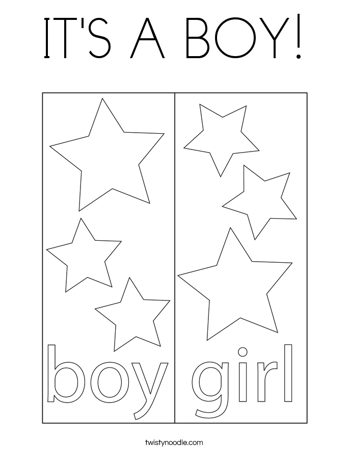 IT'S A BOY! Coloring Page