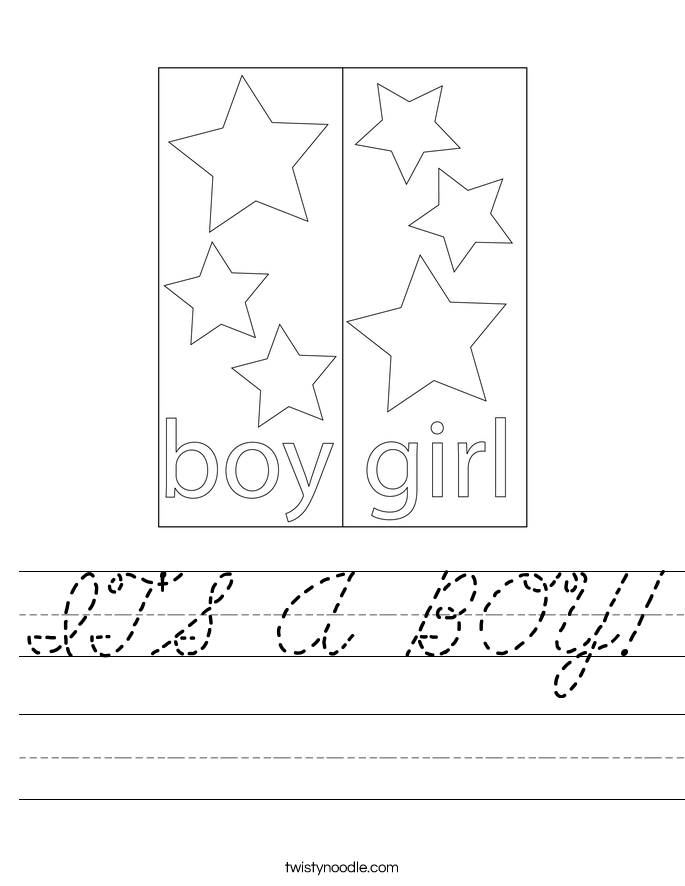 IT'S A BOY! Worksheet