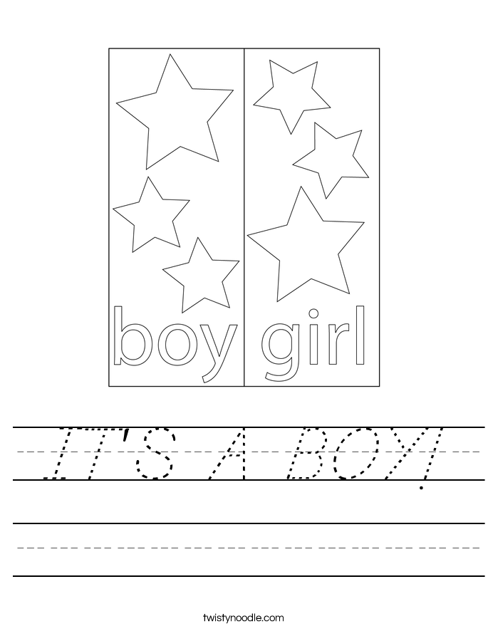 IT'S A BOY! Worksheet