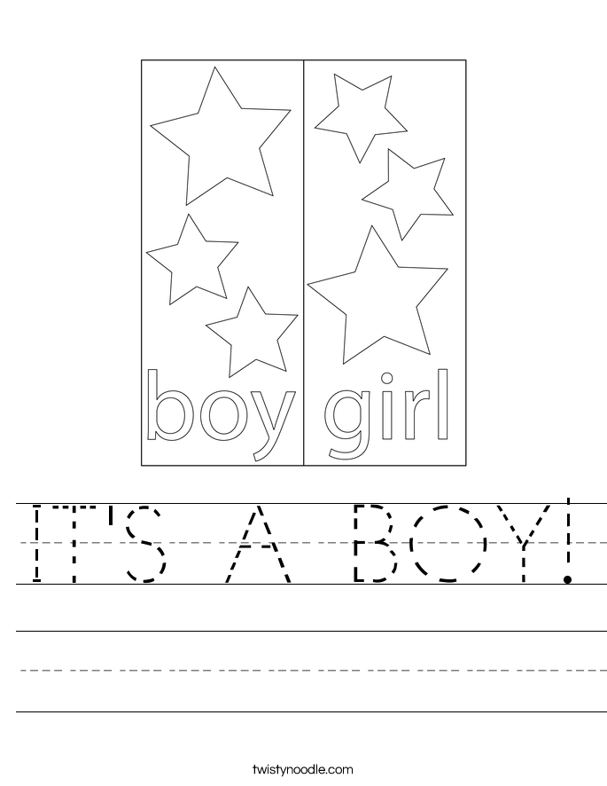 IT'S A BOY! Worksheet