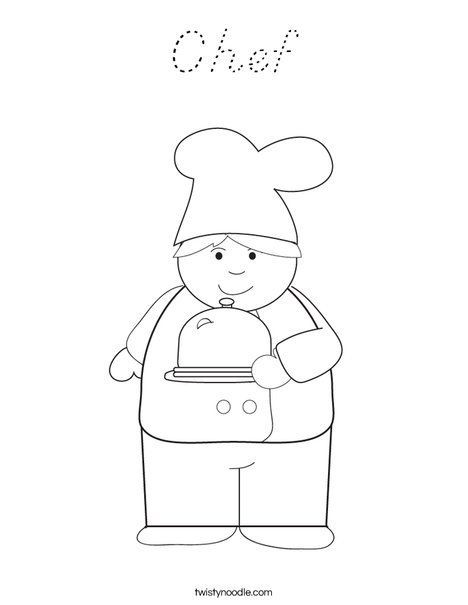 Boy Chef Coloring Page