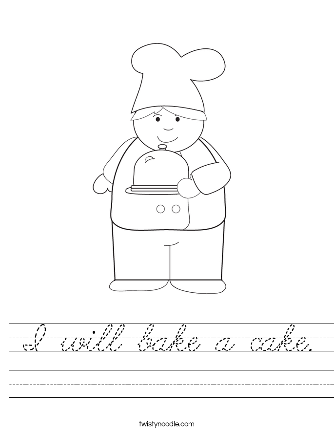 I will bake a cake. Worksheet